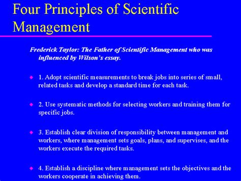 Four Principles Of Scientific Management