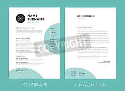 Creative Cv Resume Template Teal Green Background Color Minimalist