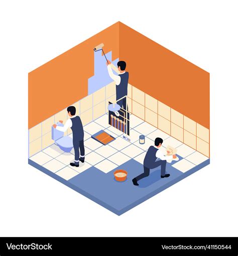 Home Repair Isometric Composition Royalty Free Vector Image