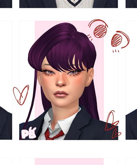 Komi Hair Peachibunnii Sims Anime Sims Mods Sims