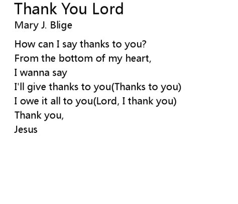 Thank You Lord Lyrics Follow Lyrics