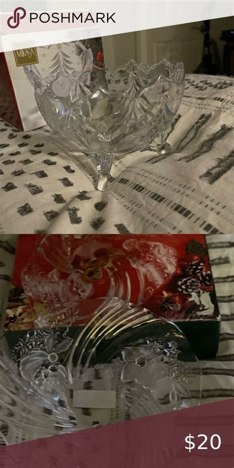 Mikasa Crystal Holiday Dish And Mikasa Crystal Candy Bowl Holidays
