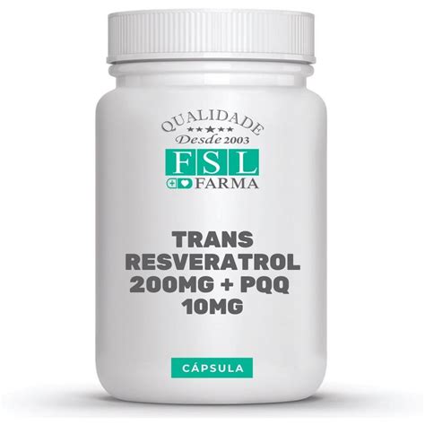 Trans Resveratrol Mg Pqq Mg C Psulas Fsl Farma Drogaria E