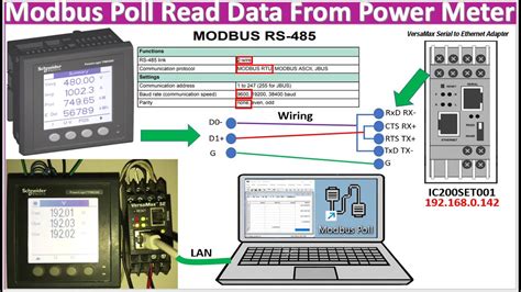 Modbus Poll Read Data From Schneider Power Meter Youtube