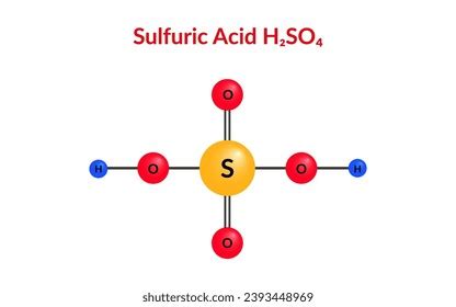 Sulfuric Acid Molecular Structure Formula Vector Stock Vector Royalty