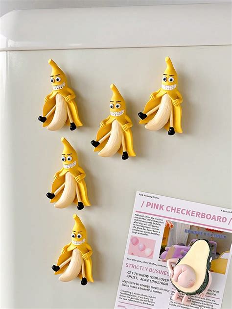 1pc Cartoon Creative Funny Decorative Magnets Banana Avocado Magnet