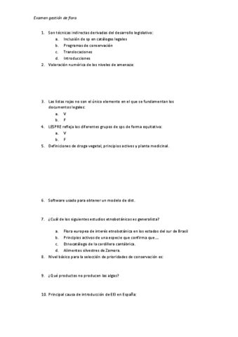 Examen Gestion De Flora Pdf