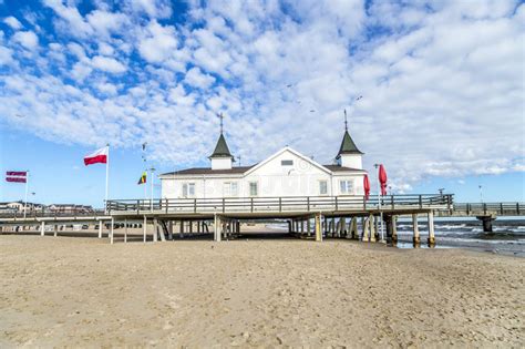 Pier And Beach Of Ahlbeck At Baltic Stock Photo Image Of Architecture