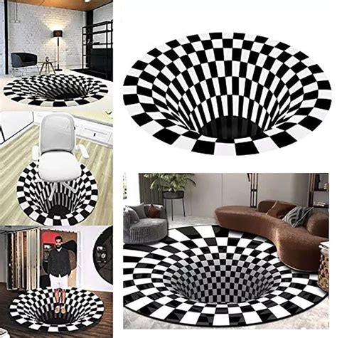 Tapis Rond Illusion Optique D Cm Wenomall