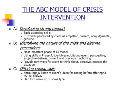 ABC Model of Crisis Intervention - Psychology Info