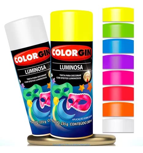 Kit 2 Un Tinta Spray Colorgin Luminosa Fluorescente Original MercadoLivre