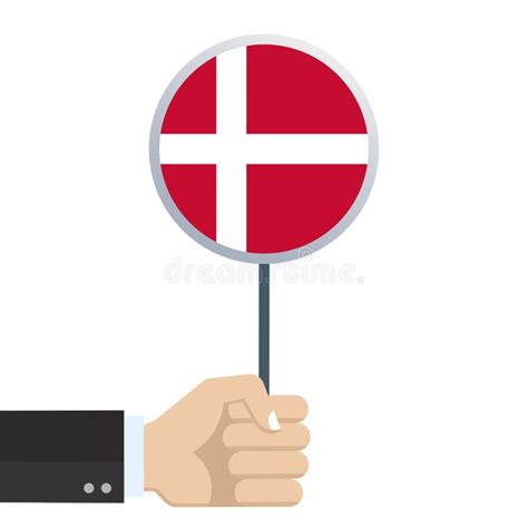 Denmark Circular Flag Hand Holding Round Danish Flag National Symbol