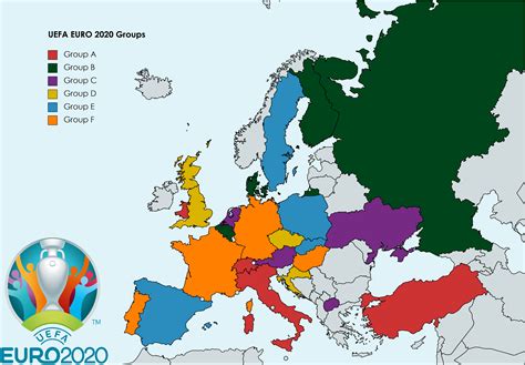 UEFA EURO 2020 Groups, the matches will start on June 11th. : r/MapPorn