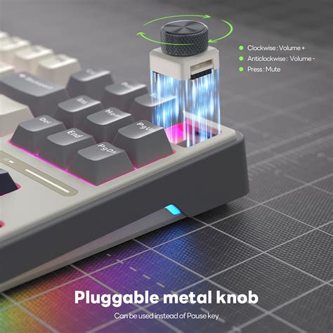 RK ROYAL KLUDGE R87 Pro Wired Gaming Keyboard Gasket Mechanical Keyboard RGB Hot Swappable Knob