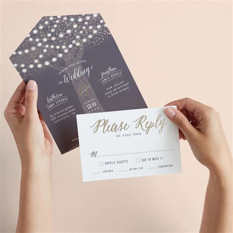 Garden Lights All In One Foil Pressed Wedding Invitations By Hooray