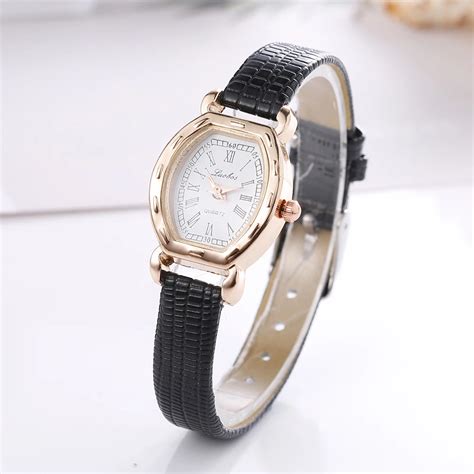 Luobos New Fashion Watch Women Leather Strap Oval Dial Casual Quartz