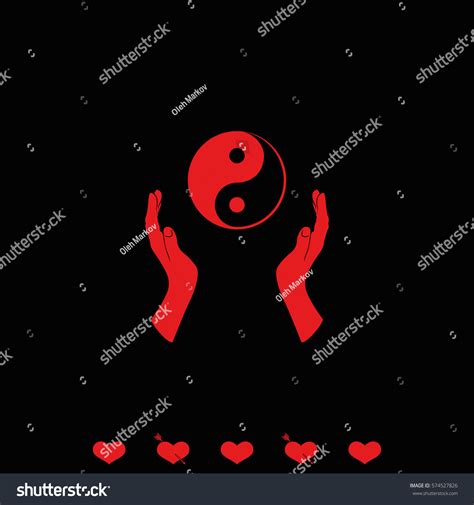 Two Opened Hands Holding Yin Yang Stock Vector Royalty Free