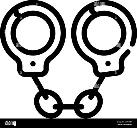 Handcuffs Police Tool Line Icon Vector Illustration Stock Vector Image