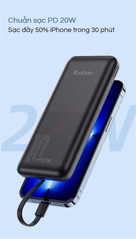 Sạc dự phòng Yoobao LC1 10000mAh PD 20W