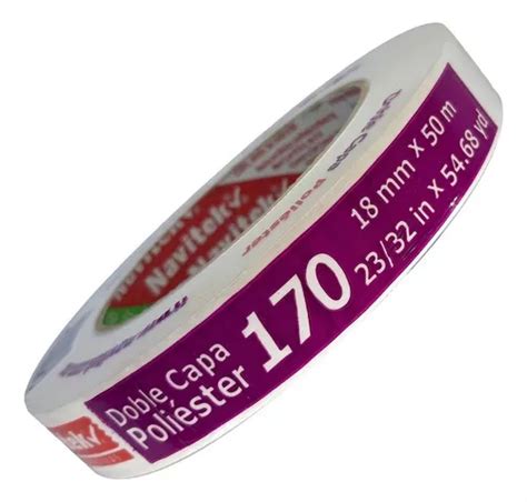 Cinta Masking Tape Doble Cara Poliester Mm X M Adhesiva Color Beige