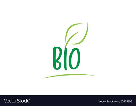 Bio Green Word Text With Leaf Icon Logo Design Vector Image