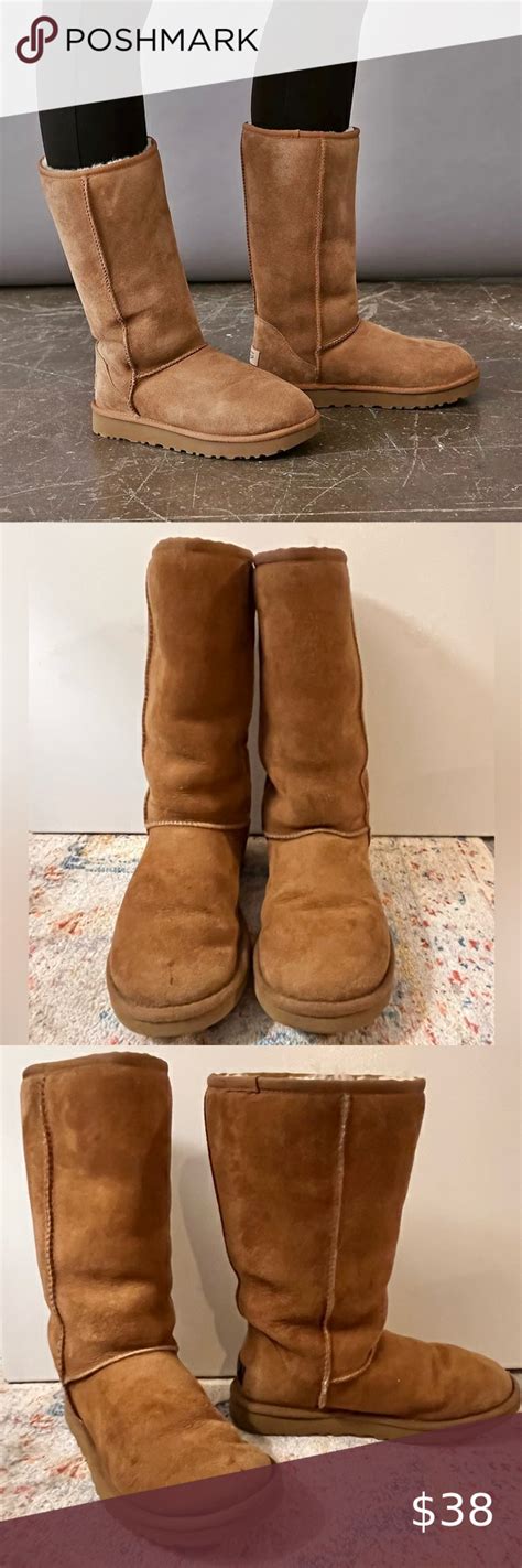 Ugg Classic Tall Chestnut Brown Boot Size 5 Genuine Leather Sheepskin Chestnut Brown Boots