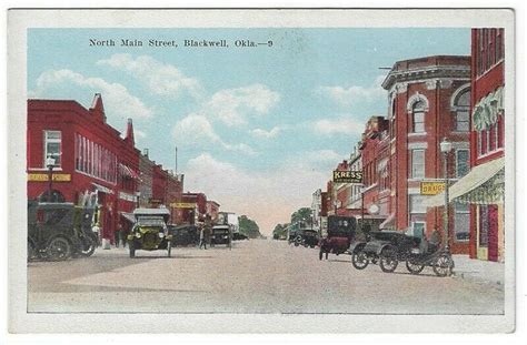 Blackwell Oklahoma Vintage Postcard View Of North Main Street