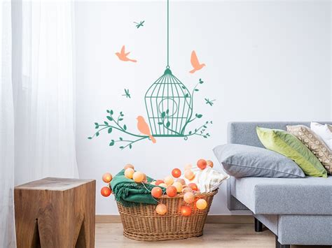 Sticker Cage Oiseaux Libellules Magic Stickers