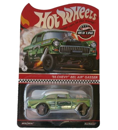 Hot Wheels 55 CHEVY CHEVROLET BEL AIR GASSER RED LINE CLUB LoTi Toys