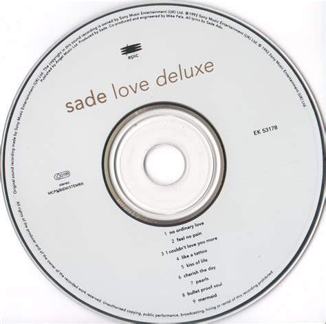 Just Album Covers Sade Love Deluxe 1992