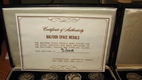 Rare NASA sets of 13 Balfour medals Sterling Silver and Pewter NASA ...