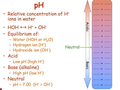 Ppt Relative Concentration Of H Ions In Water Hoh ↔ H Oh