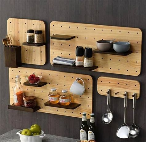 Wooden Pegboard Shelf Pegboard Shelf Organizer Floating - Etsy