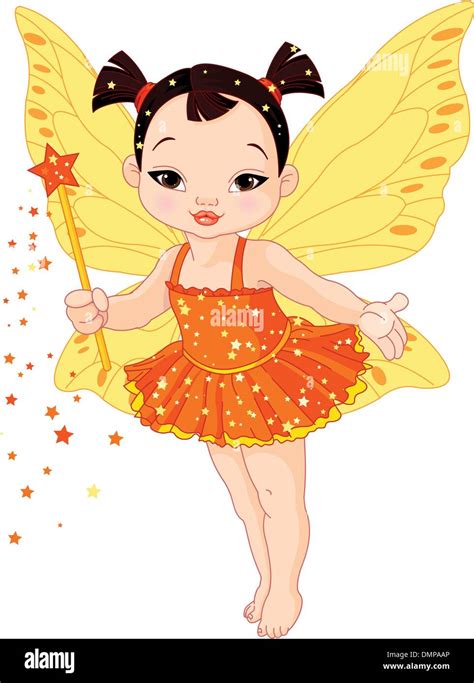 Cute Asian Baby Fairy Stock Vector Image And Art Alamy