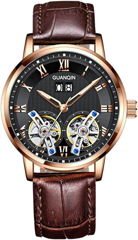 Guanqin Herren Skelett Tourbillon Automatik Mechanische Armbanduhr