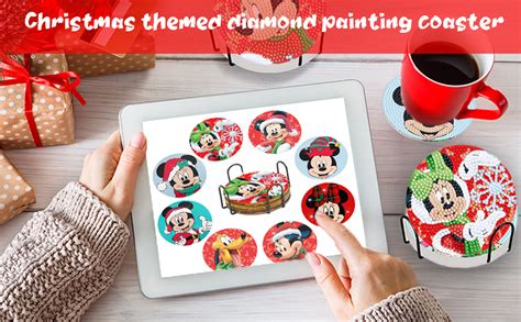 Amazon 8 PCS Christmas Diamond Painting Coasters Kits With Holder