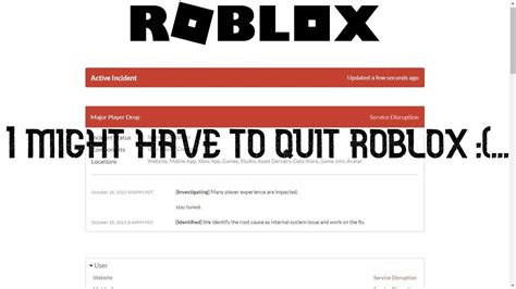 Roblox Status And Issue October 28th 2021 Roblox Robloxproblem