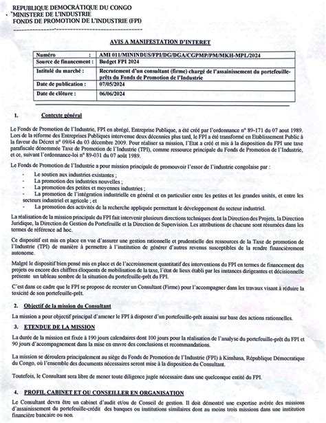 Mediacongo Net Offre D Emploi Consultant Firme Charg De L