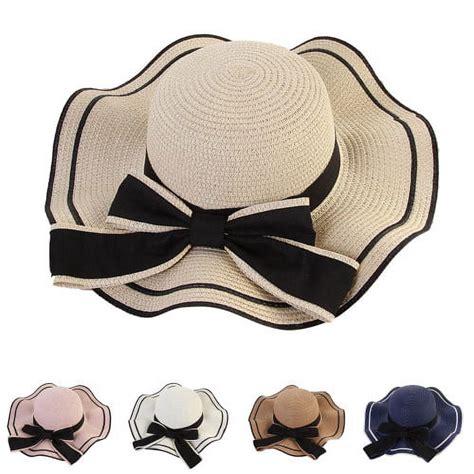 D Groee Sun Hats For Women Uv Protection Wide Brim Floppy Straw Beach