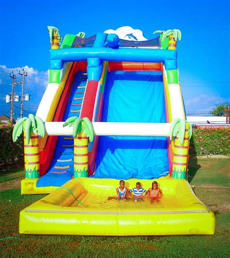 30 Ft Tropical Inflatable Water Slide W Pool