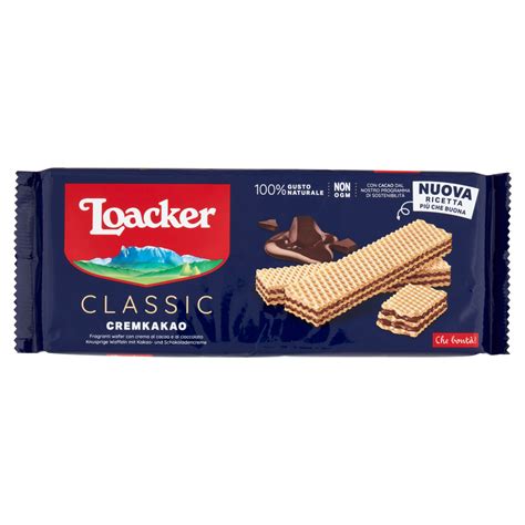 Loacker Wafer Classic Cremkakao Con Crema Al Cacao E Cioccolato G