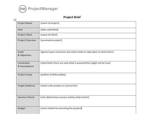 How To Create A Project Brief Example Included Projectmanager