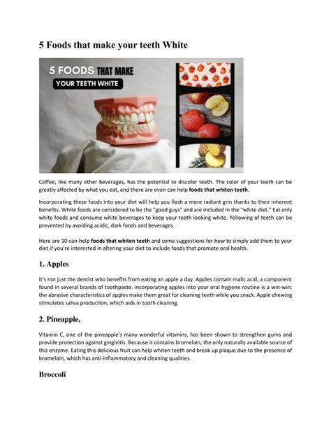 Ppt 5 Foods That Make Your Teeth White Powerpoint Presentation Free Download Id 11832985