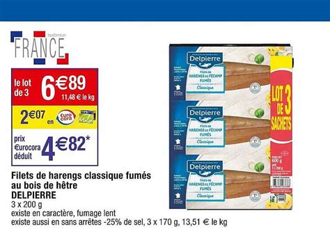 Promo Filets De Harengs Classique Fum S Au Bois De H Tre Delpierre Chez