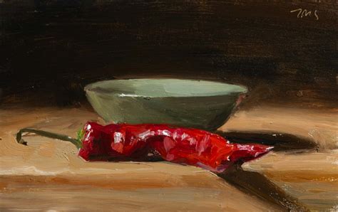 Daily Paintings Chili And Green Bowl Postcard From Provence