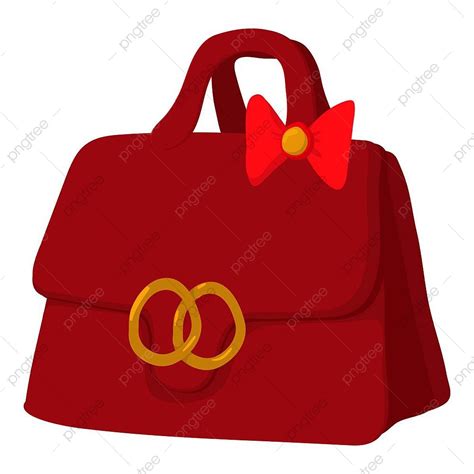 Ladies Handbag Clipart Vector Red Lady Handbag Icon Ring Leather