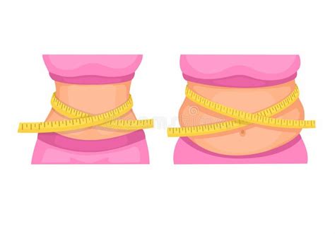 Slim Belly Icon Cartoon Vector Fat Abdomen Stock Vector Illustration