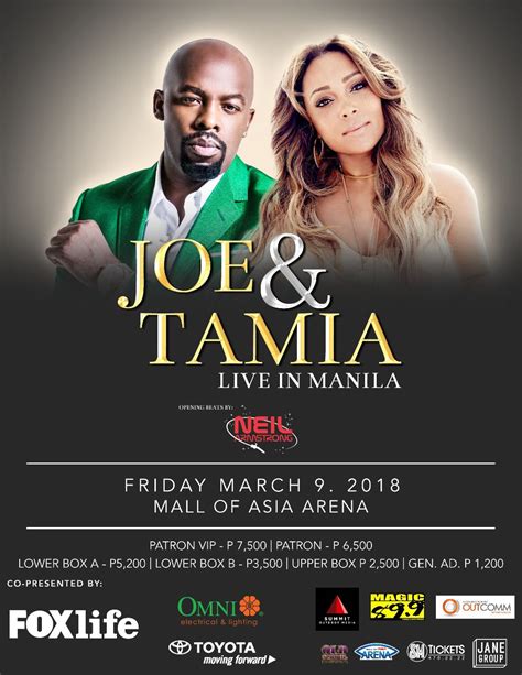 Joe and Tamia will be performing for a one-night only concert in Manila