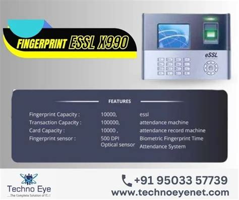 Fingerprint Recognition X990 Biometric Attendance System For Essl