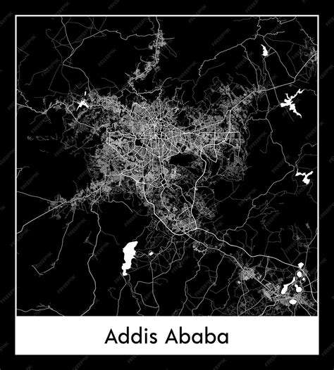 Premium Vector | Minimal city map of Addis Ababa (Ethiopia, Africa)
